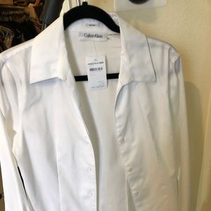 French cuff white blouse